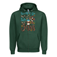 Sports Green give me coffee with a side of jesus Zipper Hoodie - JahusDesignShop