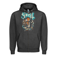 Charcoal Heather ghost   impera maestro t shirt Zipper Hoodie - linhVisuals