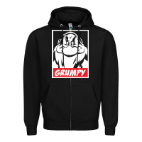 Black grumpy funny Zipper Hoodie - linhVisuals