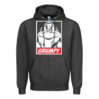 Charcoal Heather grumpy funny Zipper Hoodie - linhVisuals
