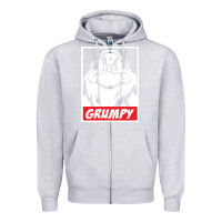 Heather Grey grumpy funny Zipper Hoodie - linhVisuals