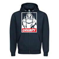 Navy grumpy funny Zipper Hoodie - linhVisuals