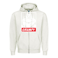 Oatmeal Heather grumpy funny Zipper Hoodie - linhVisuals