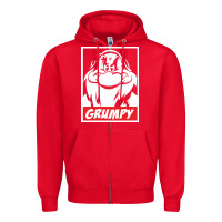 Red grumpy funny Zipper Hoodie - linhVisuals