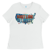 White Sweet land of liberty Ladies Tee - FaDigitalArtStudio