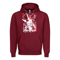 Burgundy #metroid Zipper Hoodie - linhVisuals