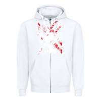White #metroid Zipper Hoodie - linhVisuals