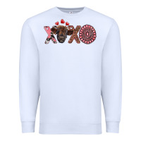 White xoxo calf and gemstone Premium Sweatshirt - RanaPortraitStore