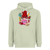Matcha valentines day teacher gnome Heavyweight Hoodie - RanaPortraitStore