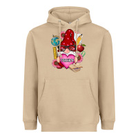 Mushroom valentines day teacher gnome Heavyweight Hoodie - RanaPortraitStore