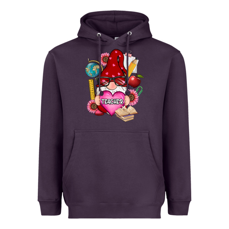 Valentines Day Teacher Gnome Heavyweight Hoodie by RanaPortraitStore | Teevron