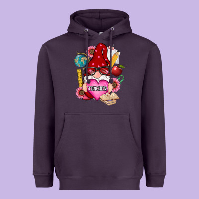 Valentines Day Teacher Gnome Heavyweight Hoodie Designed By Ranaportraitstore