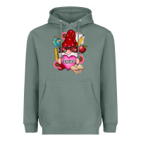 Sage valentines day teacher gnome Heavyweight Hoodie - RanaPortraitStore