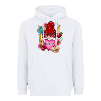 White valentines day teacher gnome Heavyweight Hoodie - RanaPortraitStore