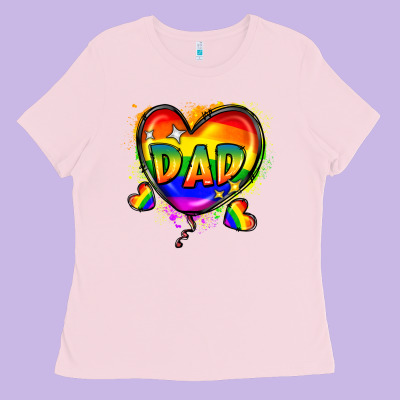 Dad Pride Ladies Tee Designed By Fadigitalartstudio