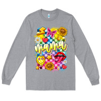 Heather Grey Mama Long Sleeve Tee - CowhideDigitalArt