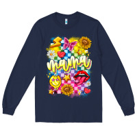 Navy Mama Long Sleeve Tee - CowhideDigitalArt