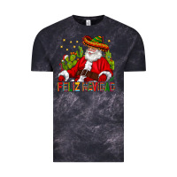 Cloud Black Feliz Navidad Santa With Cactus Vintage Tee - BundleAndBundleShop