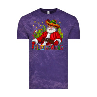 Cloud Purple Feliz Navidad Santa With Cactus Vintage Tee - BundleAndBundleShop