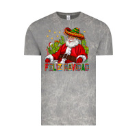 Cloud Rock Feliz Navidad Santa With Cactus Vintage Tee - BundleAndBundleShop