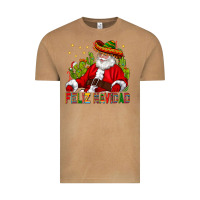 Vintage Camel Feliz Navidad Santa With Cactus Vintage Tee - BundleAndBundleShop