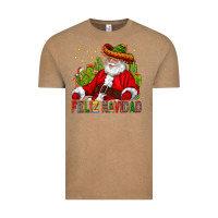 Vintage Coffee Feliz Navidad Santa With Cactus Vintage Tee - BundleAndBundleShop