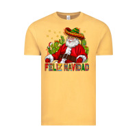 Vintage Mustard Feliz Navidad Santa With Cactus Vintage Tee - BundleAndBundleShop