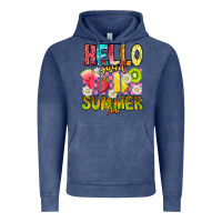 Vintage Denim Hello Sweet Summer Time Vintage Hoodie - CowhideDigitalArt