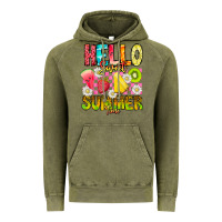 Vintage Olive Hello Sweet Summer Time Vintage Hoodie - CowhideDigitalArt
