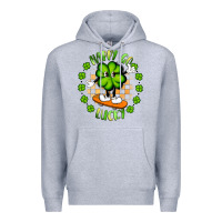 Heather Grey happy go lucky Premium Hoodie - Artiststas