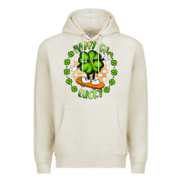 Oatmeal Heather happy go lucky Premium Hoodie - Artiststas