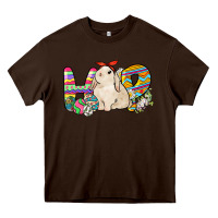 Chocolate Brown Hop rabbit Easter Day Heavy Core Tee - HowdyJamesFarm