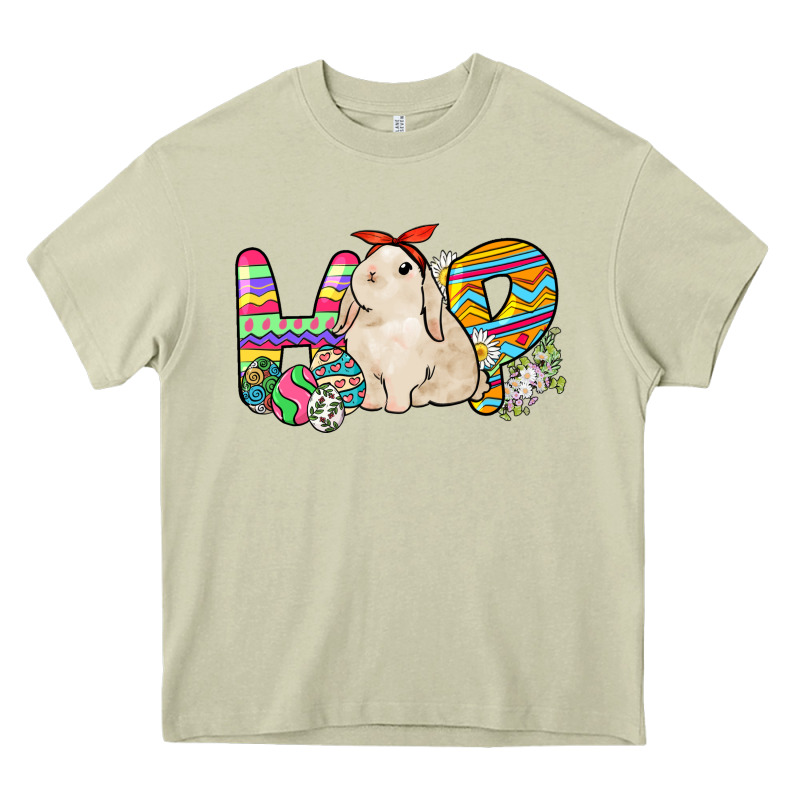Hop Rabbit Easter Day Heavy Core Tee by HowdyJamesFarm | Teevron
