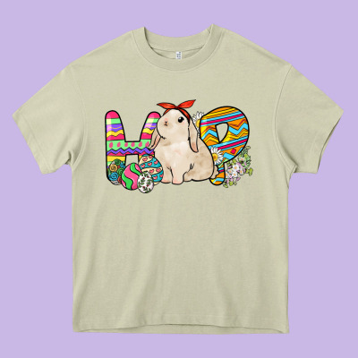 Hop Rabbit Easter Day Heavy Core Tee Designed By Howdyjamesfarm