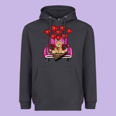 Valentines Day Tedybear Truck Heavyweight Hoodie Designed By Ranaportraitstore