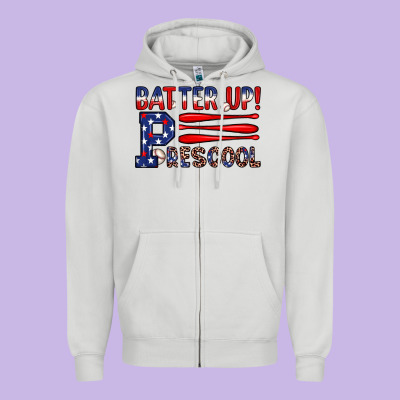 Batter Up Preschool Zipper Hoodie Designed By Jahusdesignshop