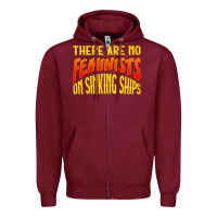 Burgundy anti feminist there are no feminists Zipper Hoodie - linhVisuals