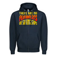 Navy anti feminist there are no feminists Zipper Hoodie - linhVisuals