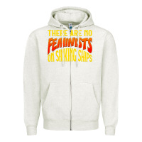 Oatmeal Heather anti feminist there are no feminists Zipper Hoodie - linhVisuals