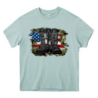Arona american flag with army boots Heavy Core Tee - RanaPortraitStore