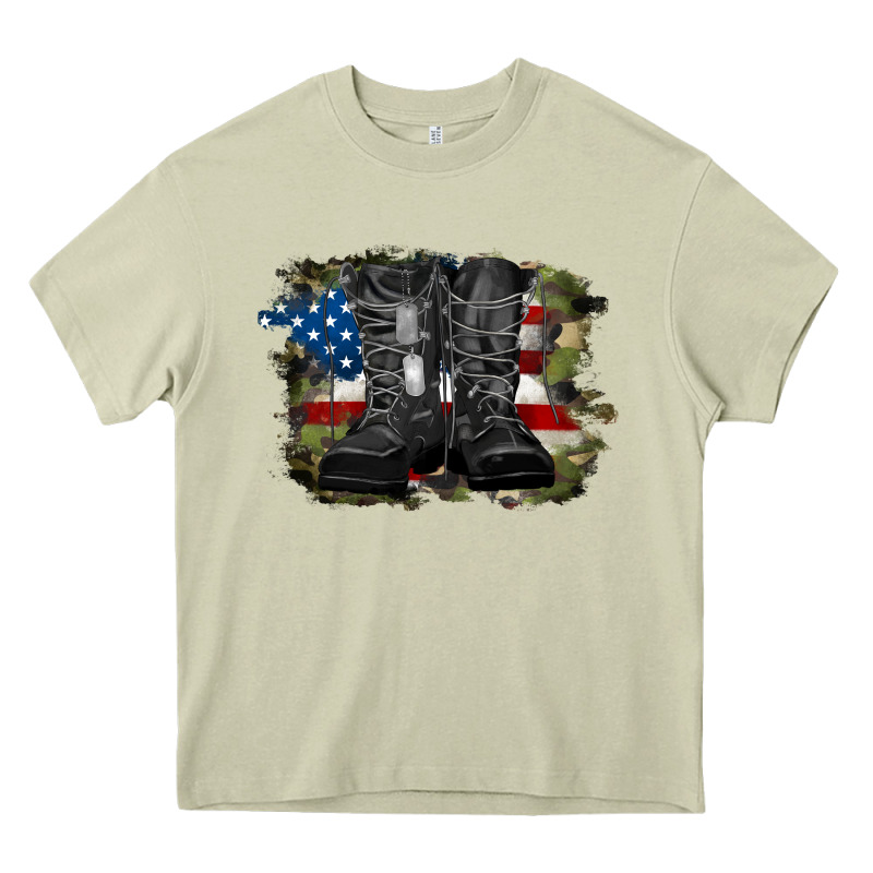 American Flag With Army Boots Heavy Core Tee by RanaPortraitStore | Teevron