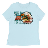 Baby Blue Wild and free Ladies Tee - FaDigitalArtStudio