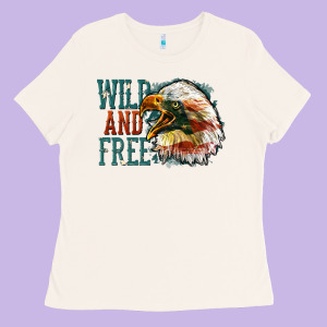 Wild And Free Ladies Tee Designed By Fadigitalartstudio