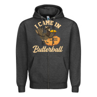 Charcoal Heather i came in like a butterball funny Zipper Hoodie - linhVisuals