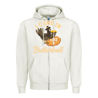 Oatmeal Heather i came in like a butterball funny Zipper Hoodie - linhVisuals