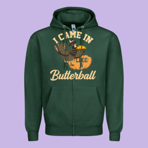 I Came In Like A Butterball Funny Zipper Hoodie Designed By Linhvisuals
