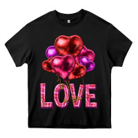 Black Love heart balloons Valentine's Day Heavy Core Tee - HowdyJamesFarm
