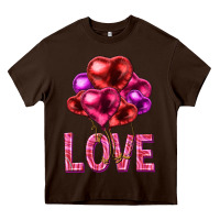Chocolate Brown Love heart balloons Valentine's Day Heavy Core Tee - HowdyJamesFarm