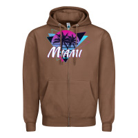 Chestnut miami beach souvenir vintage 80s Zipper Hoodie - linhVisuals