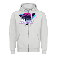 Dove Grey miami beach souvenir vintage 80s Zipper Hoodie - linhVisuals